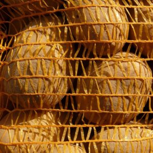 potatoes, potato sack, bag, vegetables, potato, food, ingredient, meal, market